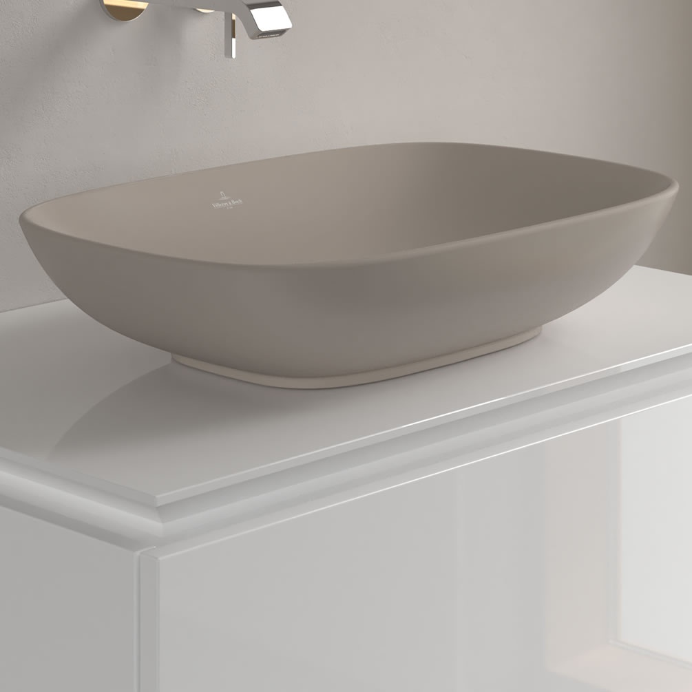Lifestyle image of Villeroy & Boch Loop & Friends 560mm Almond Rectangular Countertop Basin
